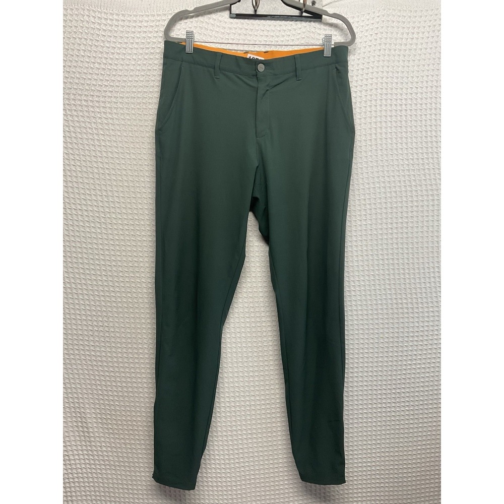 Macade Golf Mens Slim Fit Jogger Pants Forest Green 34 Long Ankle Zip Stretch
